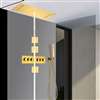 Casoria Brushed Gold Recessed LED Waterfall Mist Rainfall Shower Head System with Handheld Shower and Body Jets